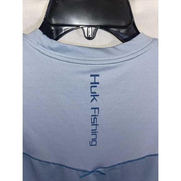 Huk Men’s Fishing Shirt Size Small Blue Athleisure Activewear Outdoors - Picture 9 of 12